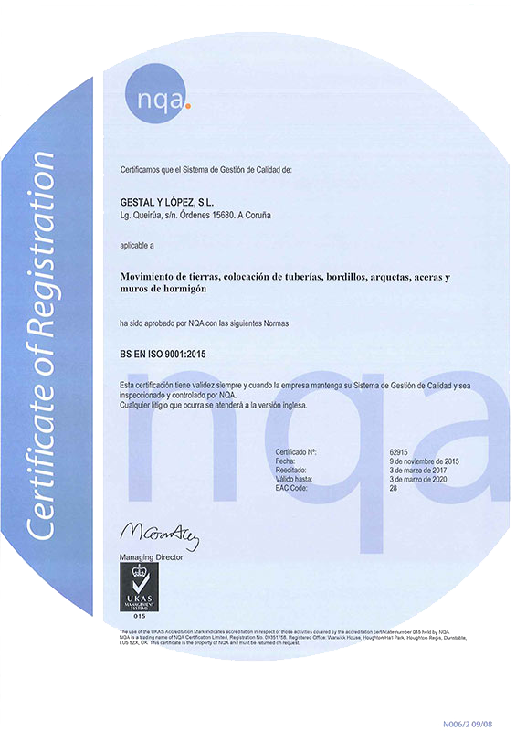 Certificado ISO Calidad